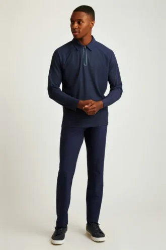 All Day Long Sleeve Zip Polo