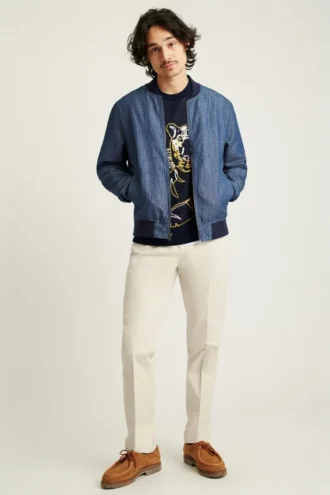 Chic & Stylish Bonobos Chambray Bomber Jacket