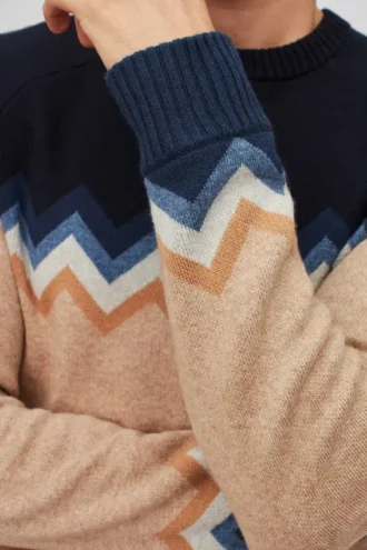 Colorblock Crew Neck Sweater