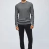Cotton Cashmere Cable Crew Neck Sweater