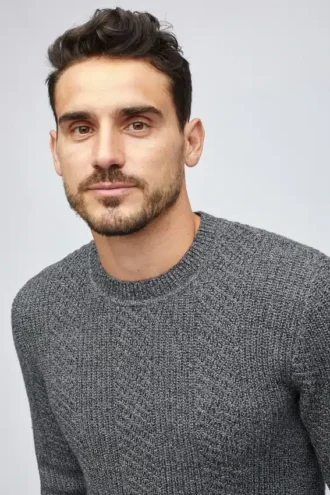 Cotton Cashmere Cable Crew Neck Sweater