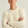 Cotton Cashmere Cable Crew Neck Sweater