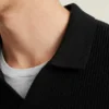 Cotton Cashmere Long Sleeve Sweater Polo