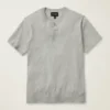 Cotton Hemp Henley Three Button Short Sleeve Shirt