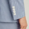 Italian Stretch Seersucker Suit Jacket – White & Navy Suit Jacket