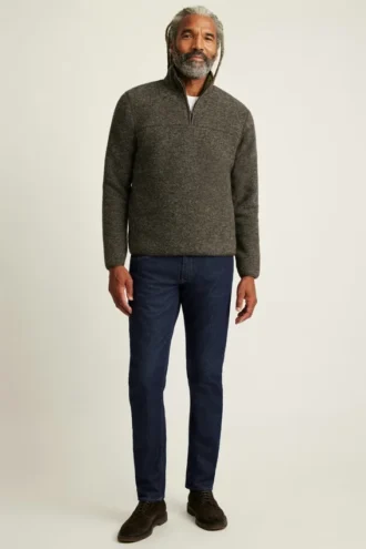 Italian Wool Half Zip Pullover Sweater