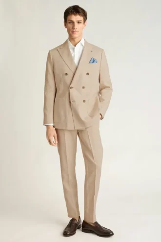 Jetsetter Italian Linen Double-Breasted Blazer