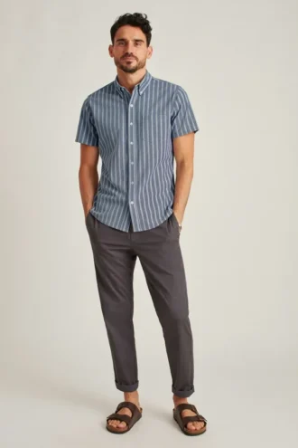 Knit Oxford Short Sleeve Shirt