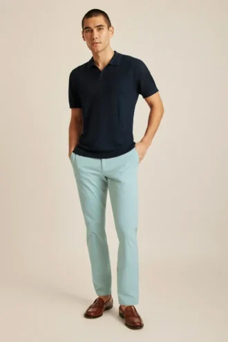 Linen Blend Sweater Polo