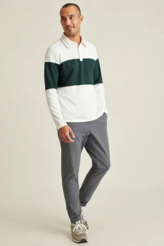 Long Sleeve Stretch Pique Polo