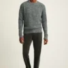 Marled Fisherman Crew Neck Sweater