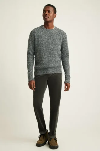 Marled Fisherman Crew Neck Sweater