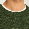 Marled Raglan Crew Neck Sweater