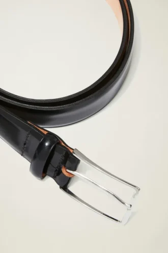 Mens Premium High-Gloss Leather Dress Belt