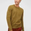 Merino Cable Crew Neck Sweater