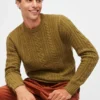 Merino Cable Crew Neck Sweater