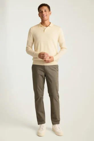 Merino Long Sleeve Sweater Polo