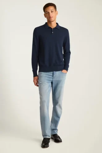 Merino Long Sleeve Sweater Polo