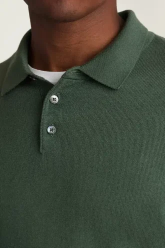 Merino Long Sleeve Sweater Polo