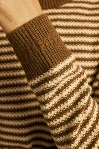 Midweight Stripe Stitch Crew Neck Sweater