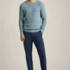 Midweight Texture Stitch Crew Neck Sweater