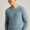 Midweight Texture Stitch Crew Neck Sweater