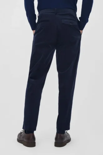 Pleated Stretch Corduroy Trousers