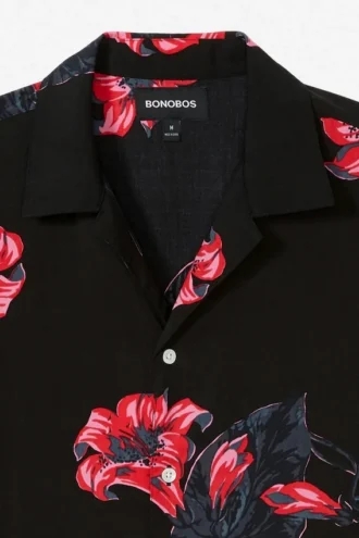 Relaxed Fit Camp Collar Shirt Extended Sizes