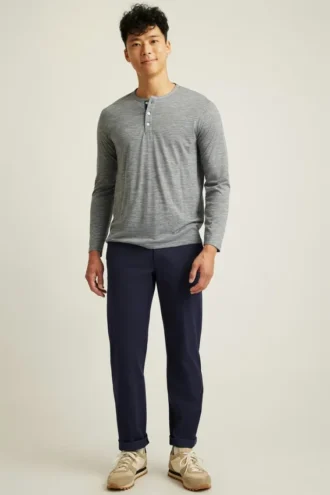 Soft & Breathable Merino Wool Henley Shirt