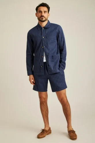 Stretch Linen Cotton Overshirt