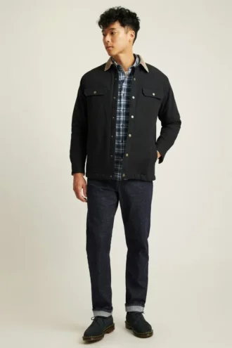 Teddy Fleece Lined Canvas Jacket