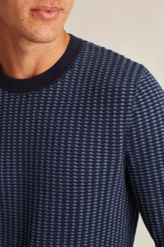 Textured Stripe Cotton Sweater