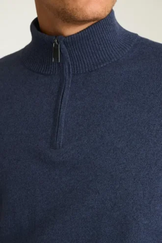 Washable Cotton Cashmere Quarter Zip