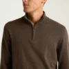 Washable Cotton Cashmere Quarter Zip
