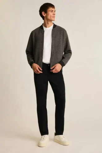 Wool Blend Sweater Bomber