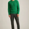 Wool Cable Crew Neck Sweater