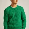 Wool Cable Crew Neck Sweater