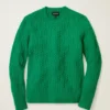 Wool Cable Crew Neck Sweater